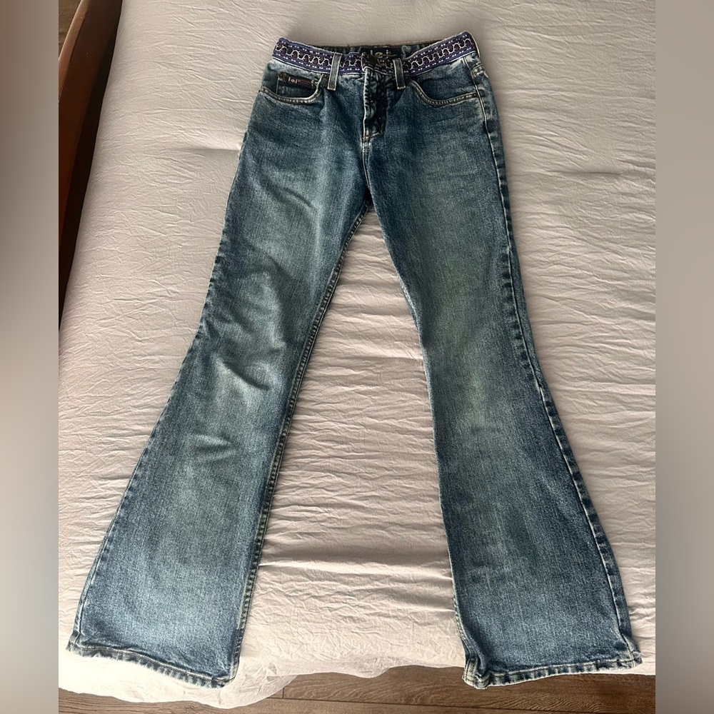 Vintage L.E.I patchwork flare jeans